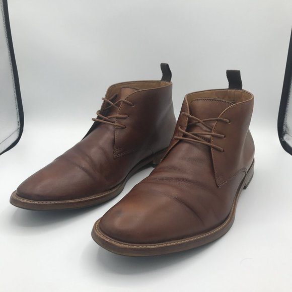 ALDO CHUKKA BOOTS MENS Brown LEATHER UPPER LACE UP - Picture 1 of 10